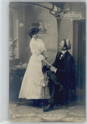 12024616 - Alt Heidelberg Jetzt sind wir die Jungen - Foto AK - Kellnerin -
