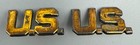 WWII 1/20 10K Gold Army U.S. Officer Collar Insignia Pins Set by Smilo RARE — photo 1