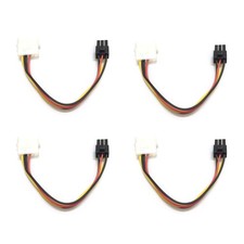 4 Pack Molex 4 Pin to 6 Pin PCI-Express Video Card Power Converter Adapter Cable