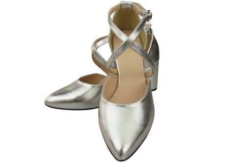 Sandalias de mujer con tacón estable de piel natural 218 - Imagen 76 de 119