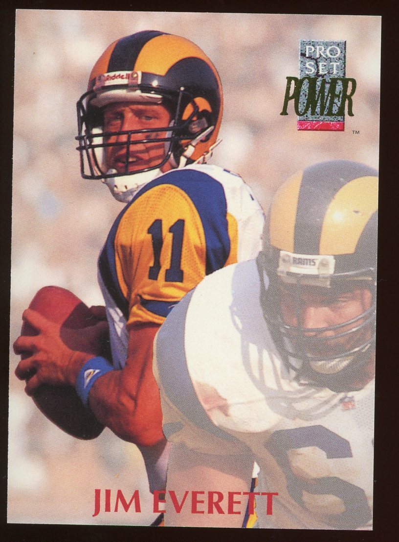 1992 PRO SET POWER #207 - JIM EVERETT - LOS ANGELES RAMS