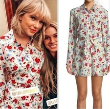 BRAND NEW Veronica Beard MSRP $495 "Quince" Dress Floral-Print Silk Size 8
