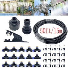 50Ft Misting Cooling System Patio Garden Mister Nozzle Irrigation Water Outdoor
