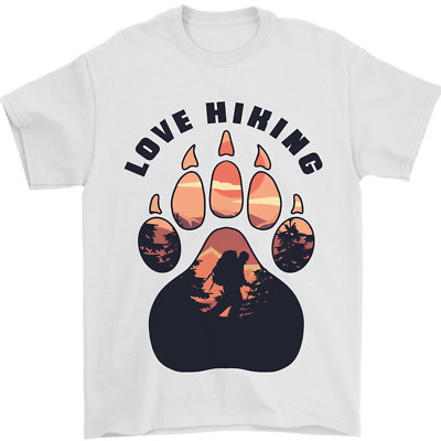 Love Hiking Bear Paw Trekking Hike Outdoors Herren Maglietta 100% Baumwolle