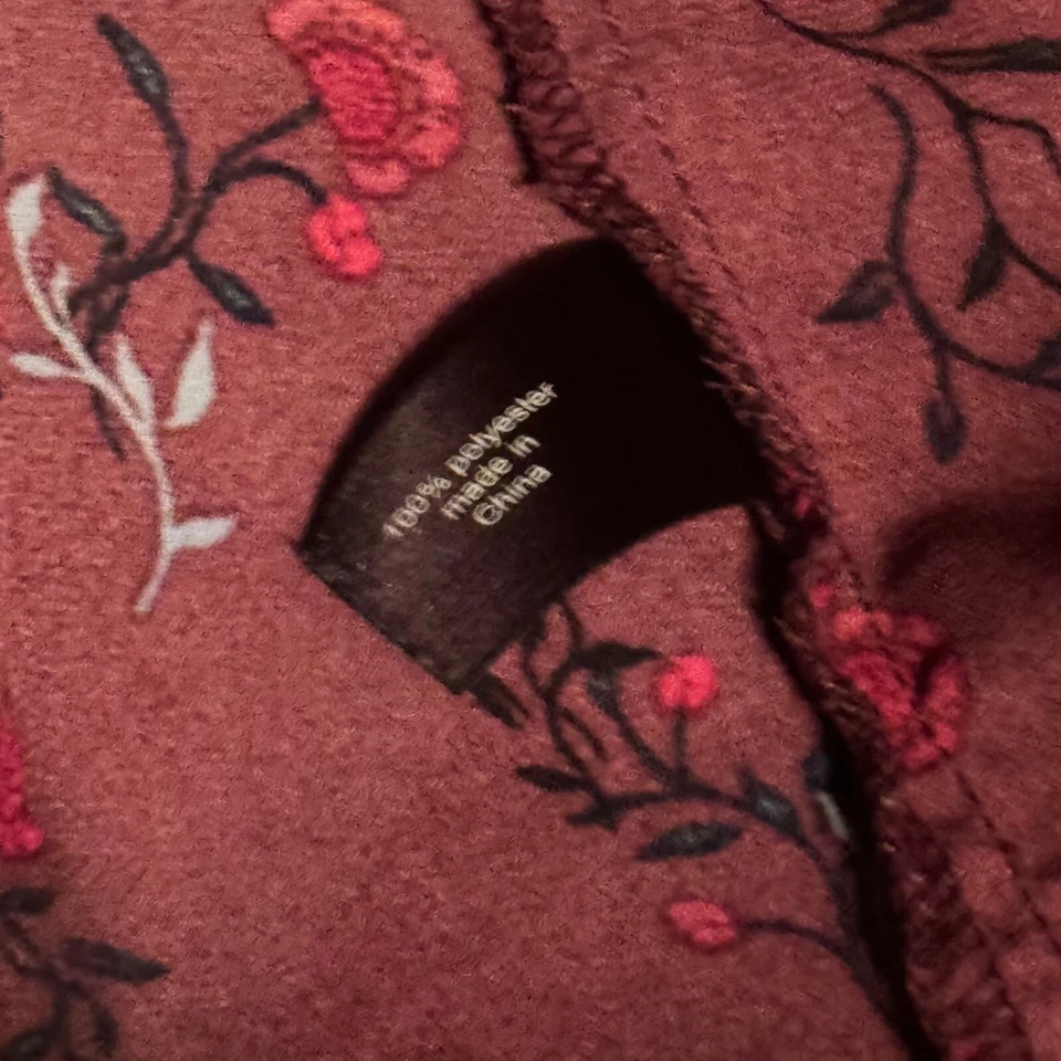 Blusa Lane Bryant para mujer 28W estampado floral borgoña cuello en V Foto 4 de 4