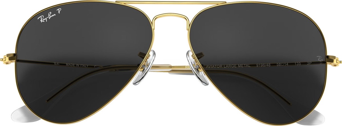 Ray-Ban Aviator Large Metal Sunglasses, Legend Gold Frame, Polar
