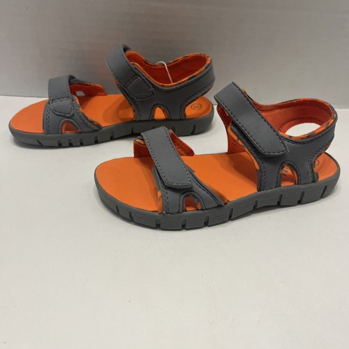 ZOE & ZAC Parker Sandal Grey/Orange Size 13 Youth Boys NEW - 第 3/9 張圖片