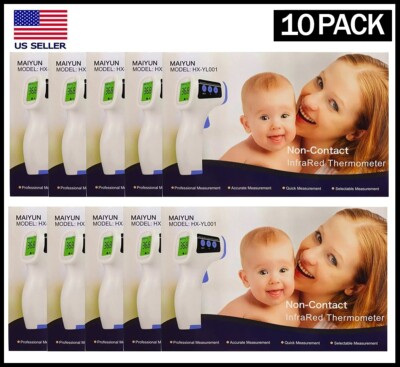 LOT OF 10 - Infrared Digital Thermometer Forehead Body Non-Contact Temperature!