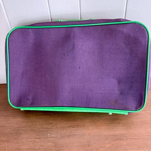 Maleta de viaje vintage Snoopy Peanuts para niños azul marino verde Aviva 16" Taiwán - Imagen 7 de 18