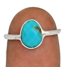 Composite Kingman Blue Mohave Turquoise 925 Silver Ring Jewelry s.6 CR66956