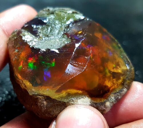 Attractive Natural Multi Power Ethiopian Opal Rough 200 Cts Gemstone (CUSTOM-8) - Picture 1 of 15