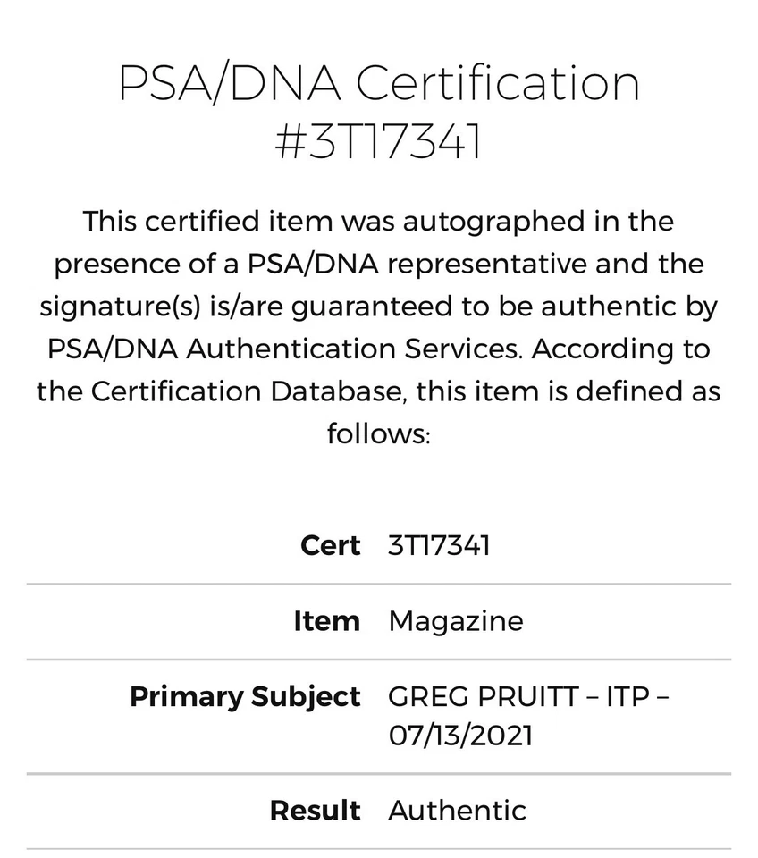 VTG Gregory Donald Pruitt Cleveland Browns Signed Autograph Magazine PSA COA - Image 4 of 4