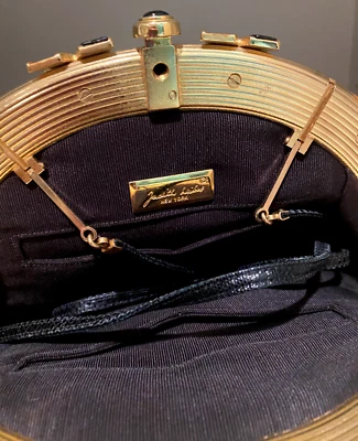 Sale! Authentic Judith Leiber Black glazed exotic skin Clutch &/or Crossbody - Image 1 of 4