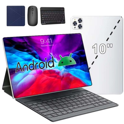 Tablet 10.1'' Android 4GB+64GB Quad-Core BT Dual Kamera WIFI IPS LCD HD 10000mAh