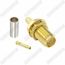 100x SMA Jack Female Bulkhead Crimp Connector For LMR100 RG316 RG174 Cable RF