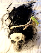 VINTAGE 1968 VOODOO GLO SKULL by DANJE CAL-THEMES BLACK HAIR