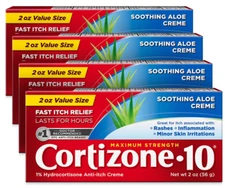 Cortizone 10 Maximum Strength Anti-Itch Cream | 1% Hydrocortisone | 2 oz, 4 Pack