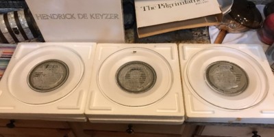 3 Focke & Meltzer Crystal Plates The Pilgrim Fathers , Rembrandt & Hendricks De