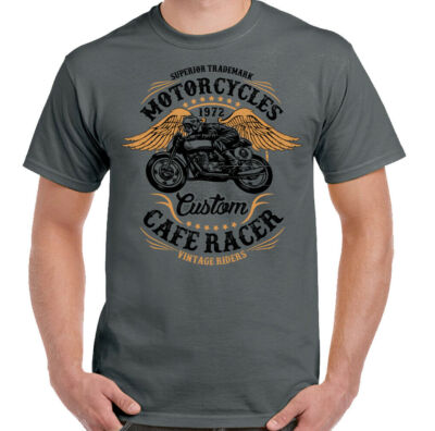 T-shirt Homme Gris USA - Taille M - Style Motard/rétro - Occasion Parfait état