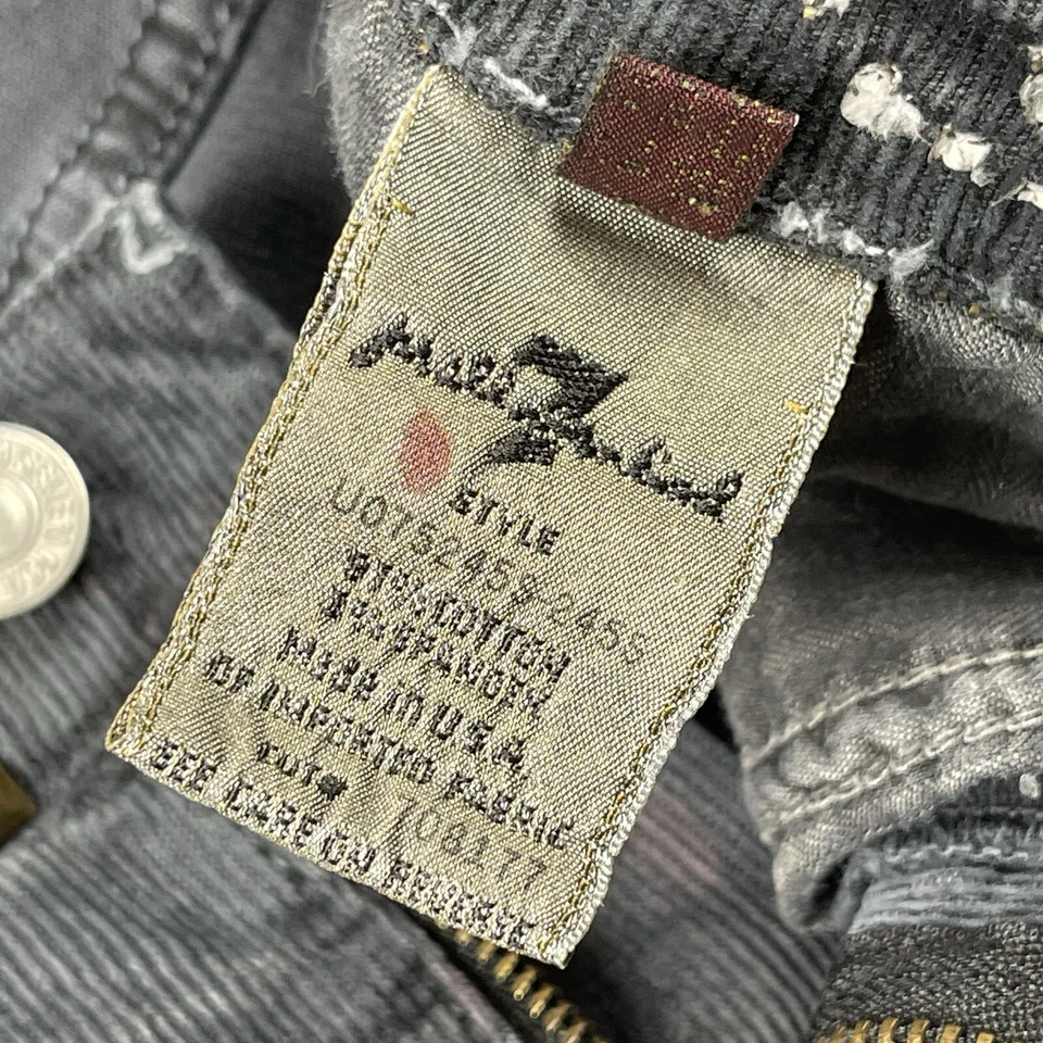 7 For All Mankind Pants Womens 25 Gray Corduroy Studded Waist Flared Ladies Pant - Image 4 of 4