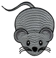 Ad86★Maus Grau AufnäHer AufbüGeln BüGelbild Applikation Flicken Patch 5 X 7 Cm