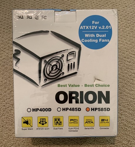 Orion HP585D 585W ATX Desktop Netzteil (PSU) Dual Lüfter - Neu in OVP