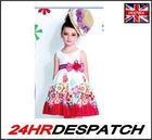 BEAUTIFUL NEW DESIGN RED COTTON PARTY OCCASION WEDDING FLOWER DRESS SIZE 6