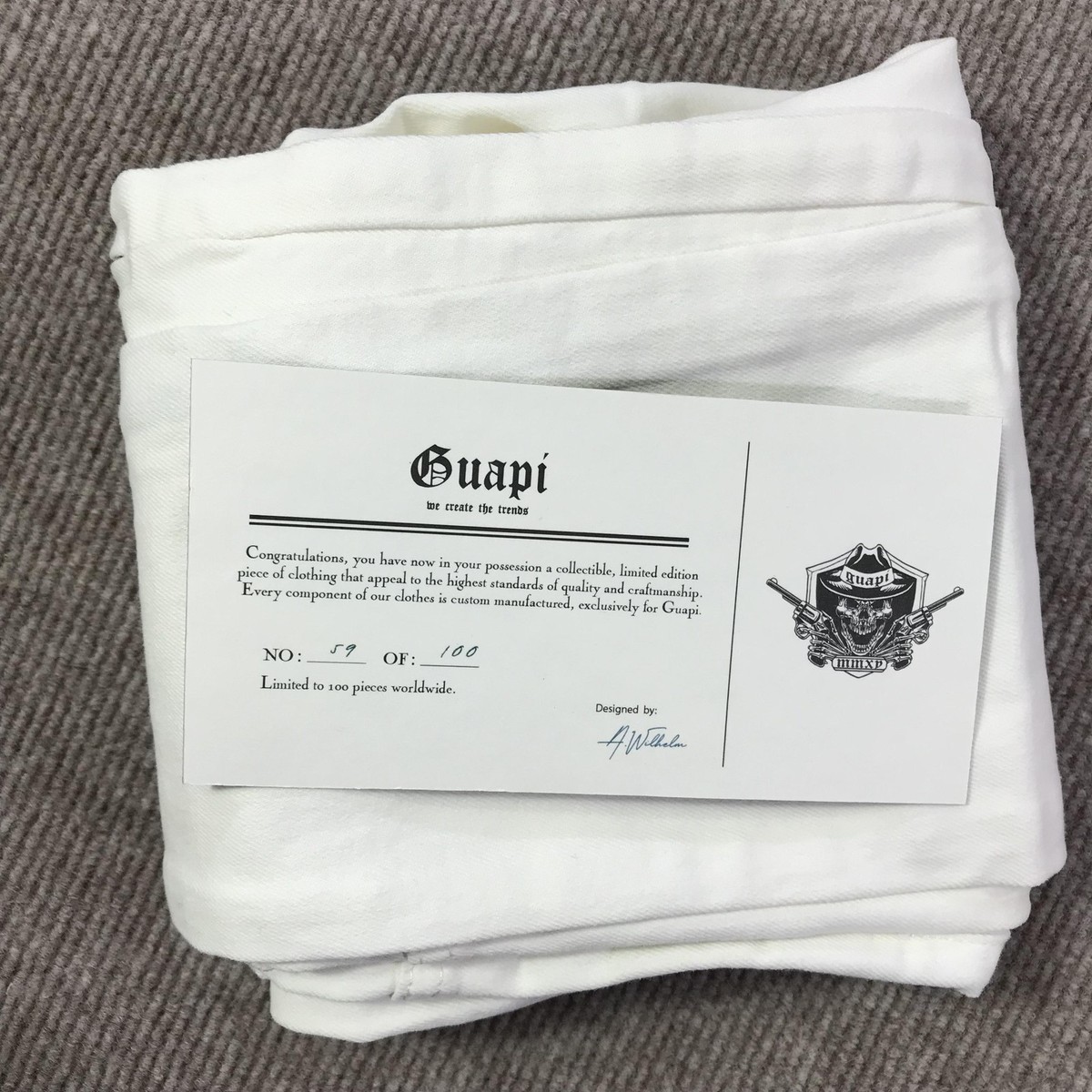 Guapi Jeans Mens 28 White Limited Edition Distressed Skinny Zipper