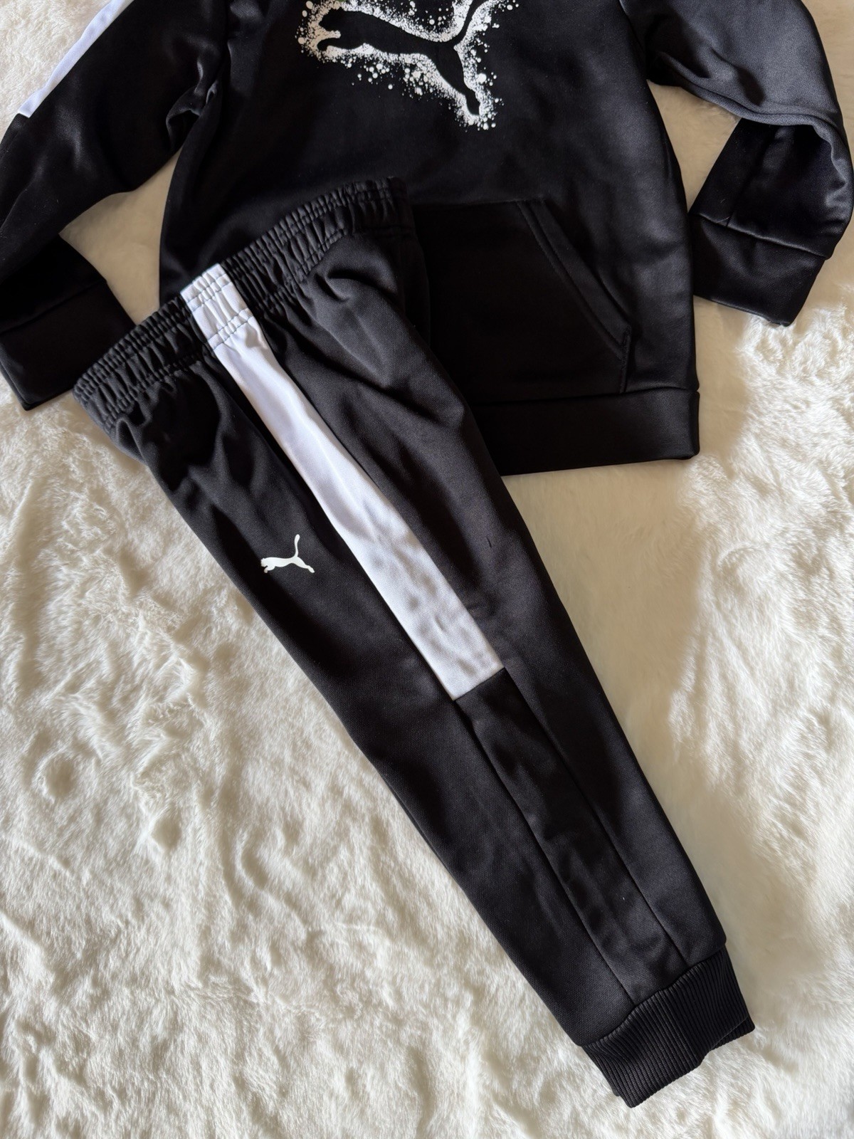 PUMA ATHLETICWEAR Toddler Boy's Fleece Hoodie &  Joggers Outfit, 2-Piece Set thumbnail 8