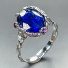 Handmade 5 ct+ Blue Sapphire Ring 925 Sterling Silver Size 8 /R468560