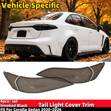 4pcs Smoked Rear Tail Light Covers Guard Trim For Toyota Corolla Sedan 2020-2026