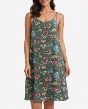 Tresics Floral Slip Dress Green Sleeveless Strappy Mini Women’s Size M