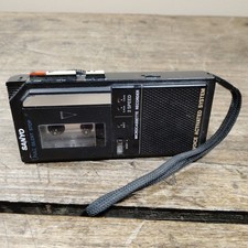 Vintage Sanyo Model No M5495 Micro Cassette Tape Recorder Voice Activated