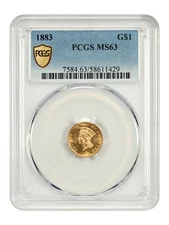 1883 G$1 PCGS MS63 - Gold Dollar - Low Mintage Gold Dollar