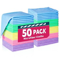 Microfiber Cleaning Cloth Set of 50 Towel Rag Car Polishing Detailing No-Scratch