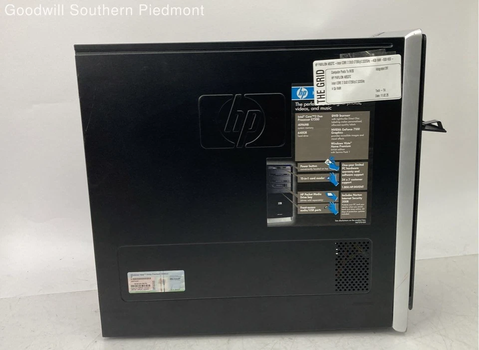 HP Pavilion a6537c MT Intel Core 2 Duo E7200 2.53GHz 4GB RAM No HDD - Image 2 of 4