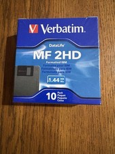 Verbatim Datalife MF 2HD 1.44 MB Floppy Disks 10 Pack New Sealed Formatted IBM