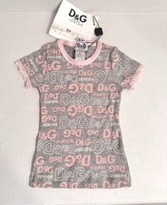 Dolce And Gabbana Junior Girls Light Grey & Pink Shirt  Size 3 NWT