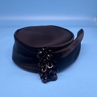 50s/60s Evelyn Varon Exclusive Black Pillbox Hat w/ Mesh #AB