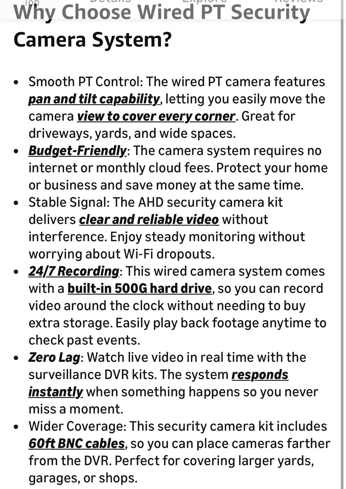 (B31)Wired 4CH 5MP DVR Security Camera System 4 Pan Tilt Cam 360 View 500GB HDD