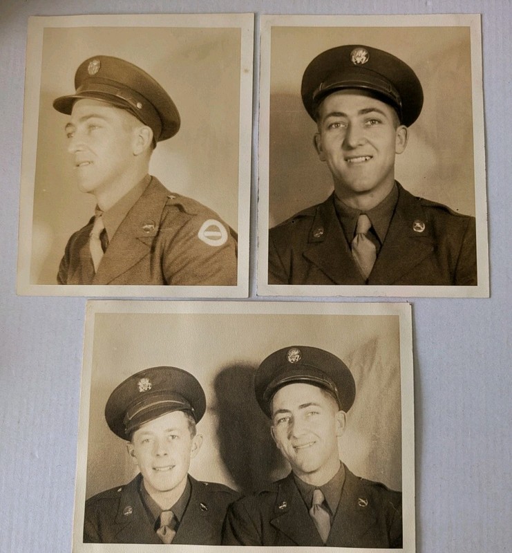 Lot Of 3 Military Servicemen WWII Photos 