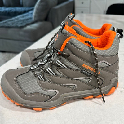 Merrell Waterproof Lace-Up Hiking Boots Gray/Orange US 12.5 MPN J95399