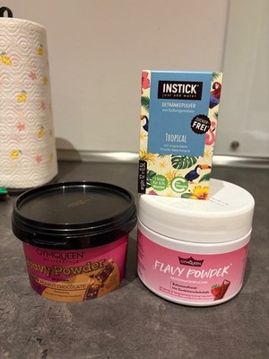 2x Flavy Powder Zuckerersatz, 1x Instick Getränkepulver