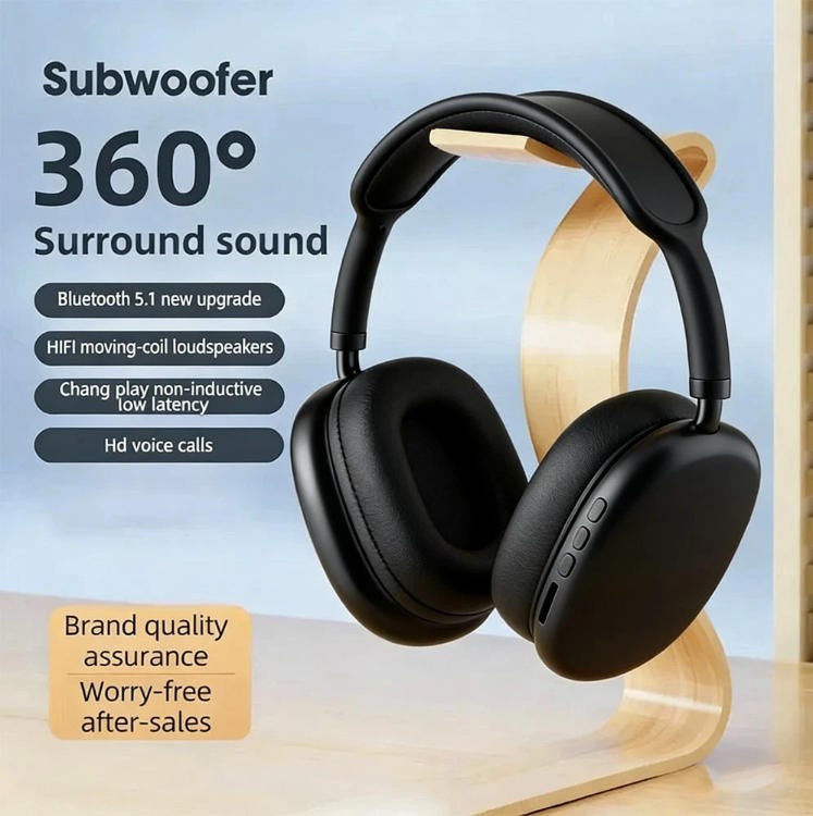 5.3 Wireless Bluetooth Headphones with Noise Cancelling Over-Ear Earphones UK