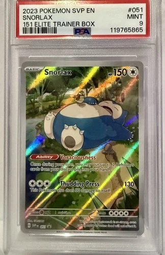 2023 Pokemon Snorlax SVP 151 ETB Promo PSA 9 Mint Black Star
