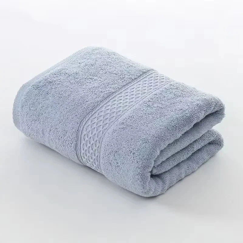 Bath Towel Washcloth Cotton Towel Solid Color Soft Absorbent Towel Multipurpose - Image 2 of 2
