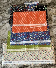 Quilting Fabric Lot Pom Pom Dot Play Dot Old School Just 4 Fun Building Blocks 