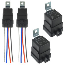 4 PIN 40/30 AMP 12V DC SPST Waterproof Relay Heavy Duty 14 AWG Tinned Copper W