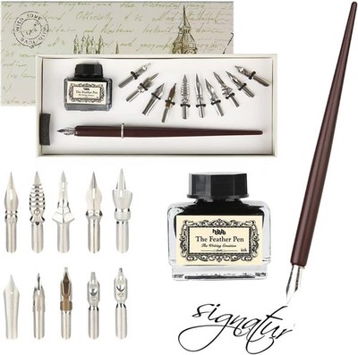 Calligraphy Set for Beginners Quill Pen and Ink Set Fancy Pens with Black Ink an