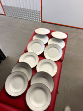 Bohemia Porcelain Plates - Dinnerware White with Gold Rim Czech Manufacture Plates